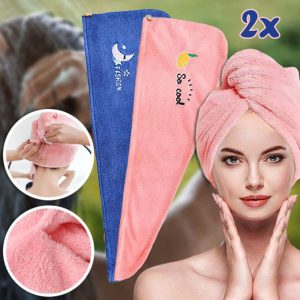 Minkšti ir greitai džiūstantys rankšluosčiai plaukams (2 vnt.) | HAIRWRAP