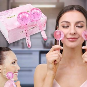 Veido masažuoklis su ledo rutuliukais (2 vnt.) | GLACIE