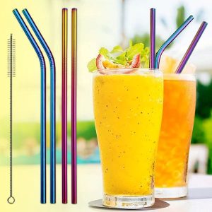 4x daugkartinio naudojimo plieniniai šiaudeliai | STEELSIP